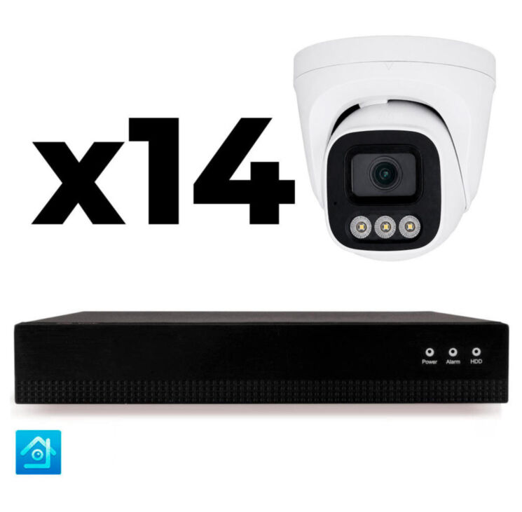 Комплект IP-видеонаблюдения KIT-A414IP-POE 4 Мп, 14 купольных IP-камер, NVR, 16 PoE портов
