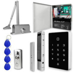Система СКУД  KIT-T12MF-280UPS с доводчиком 65, блоком резервного питания, 7Ач, сенсорная панель, mifare