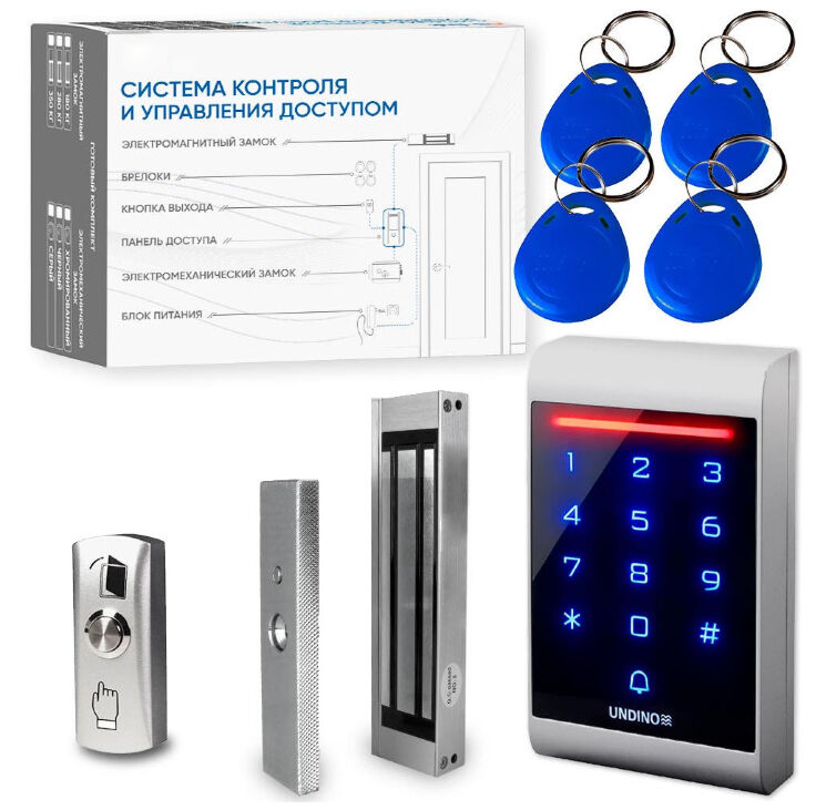 Комплект СКУД Undino KIT-ACP102MF-180 эл. магнитный замок 180кг, RFID