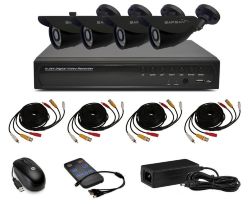 Готовый комплект видеонаблюдения "Дача" для дома и улицы на 4 камеры HD Сапсан SDV-044-20
