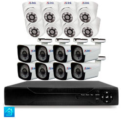 Комплект видеонаблюдения AHD 5Мп  KIT-B516HD 8 камер для улицы, 8 камер для помещения, датчик движения, ночная съемка