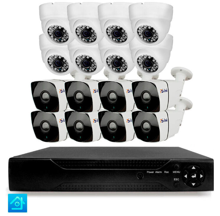 Комплект видеонаблюдения AHD 8Мп KIT-B816HD 8 камер для улицы, 8 камер для помещения, датчик движения, ночная съемка