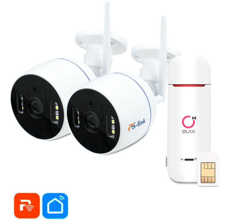 Комплект видеонаблюдения 4G Ps-Link KIT-TA202-4G / 2Мп / 2 камеры