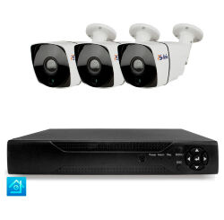 Комплект видеонаблюдения AHD 8Мп  KIT-C803HD 3 камеры для улицы, ночная съемка, датчик движения