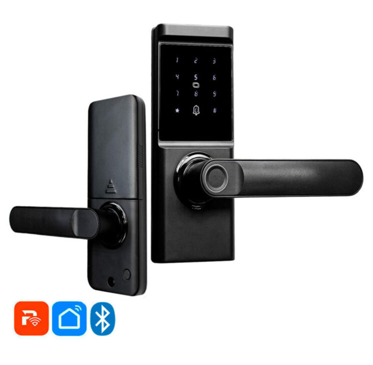 Умный дверной замок PS-S15 Bluetooth электронный биометрический со сканером отпечатка пальца и клавиатурой для входной двери