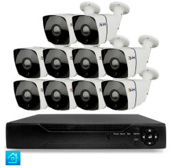 Комплект видеонаблюдения AHD 8Мп  KIT-C810HD 10 камер для улицы, ночная съемка, датчик движения