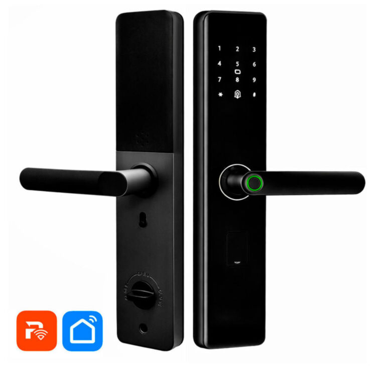 Умный дверной замок PS-K2 Wi-Fi электронный биометрический с отпечатком пальца, временным паролем, ключом и картой