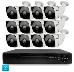 Комплект видеонаблюдения AHD 8Мп  KIT-C812HD 12 камер для улицы, ночная съемка, датчик движения