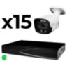 Комплект видеонаблюдения IP 5Мп KIT-C515IP-ST 15 камер для улицы, аналитика, детекция человека, детекция автомобиля, область вторжения
