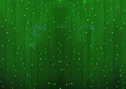 Гирлянда "Светодиодный Дождь" 2х1,5м, эффект мерцания, белый провод, Зеленые диоды