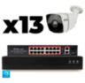 Комплект видеонаблюдения IP 2Мп KIT-C213IP-PL 13 камер для улицы, программный датчик движения, удаленный доступ, ночное видение, умный коммутатор