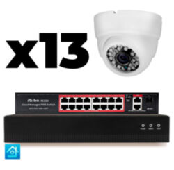 Комплект видеонаблюдения IP 8Мп  KIT-A813IP-PL 13 камер для помещения, программный датчик движения, удаленный доступ, ночное видение